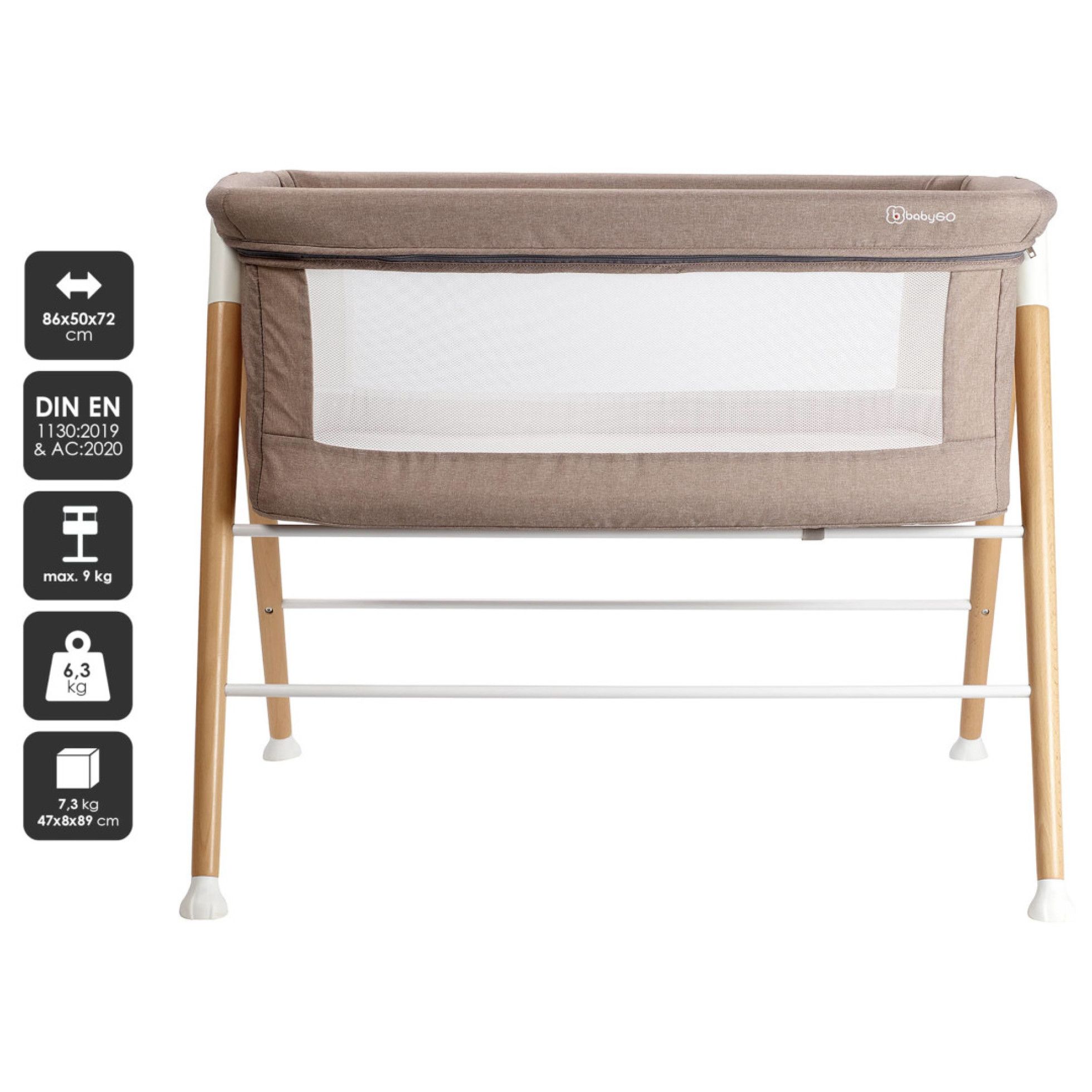 Patut cu cadru din Lemn Goodnight Beige - Babygo 3