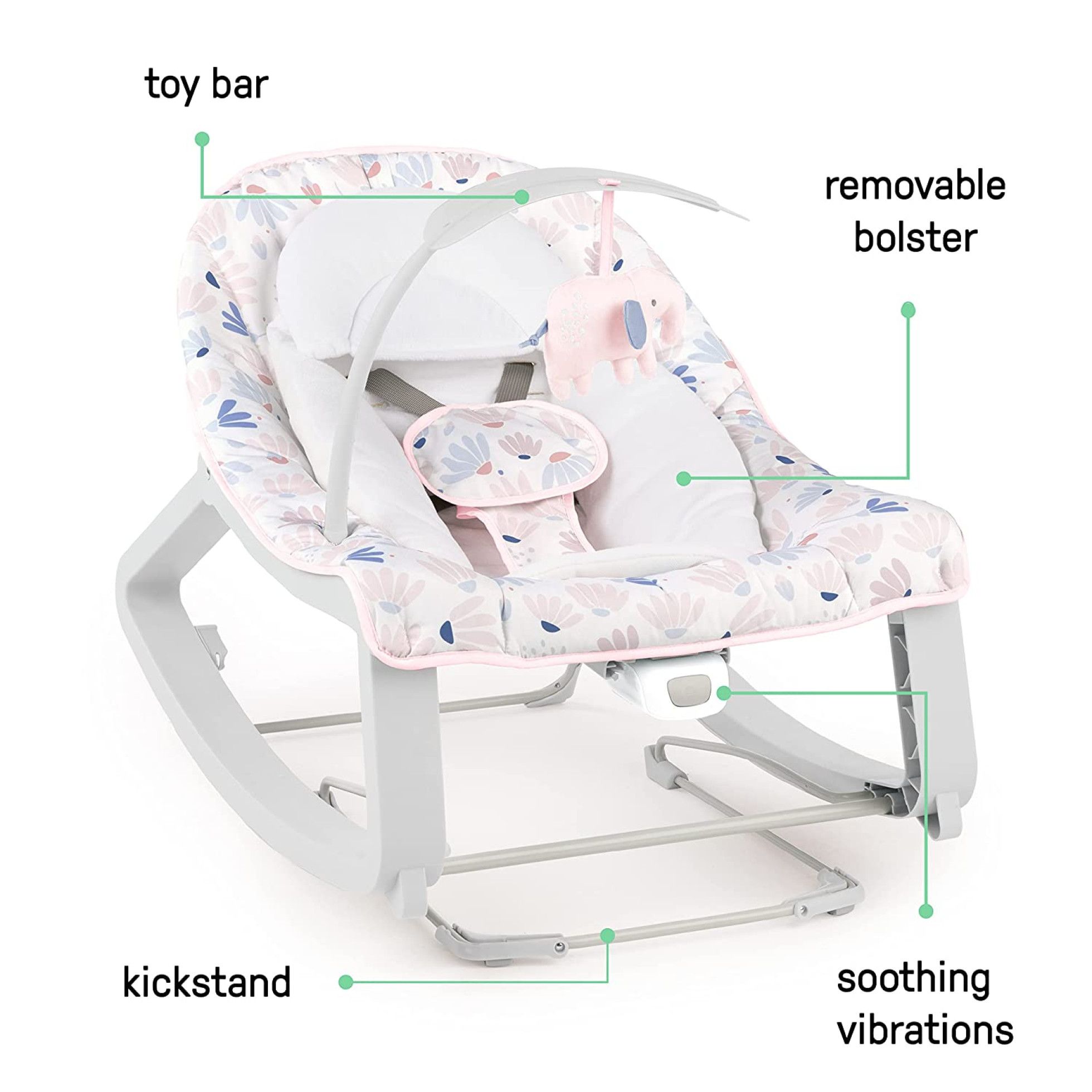 Leagan si Balansoar Pink Cozy 3 in 1 Pink - InGenuity 2