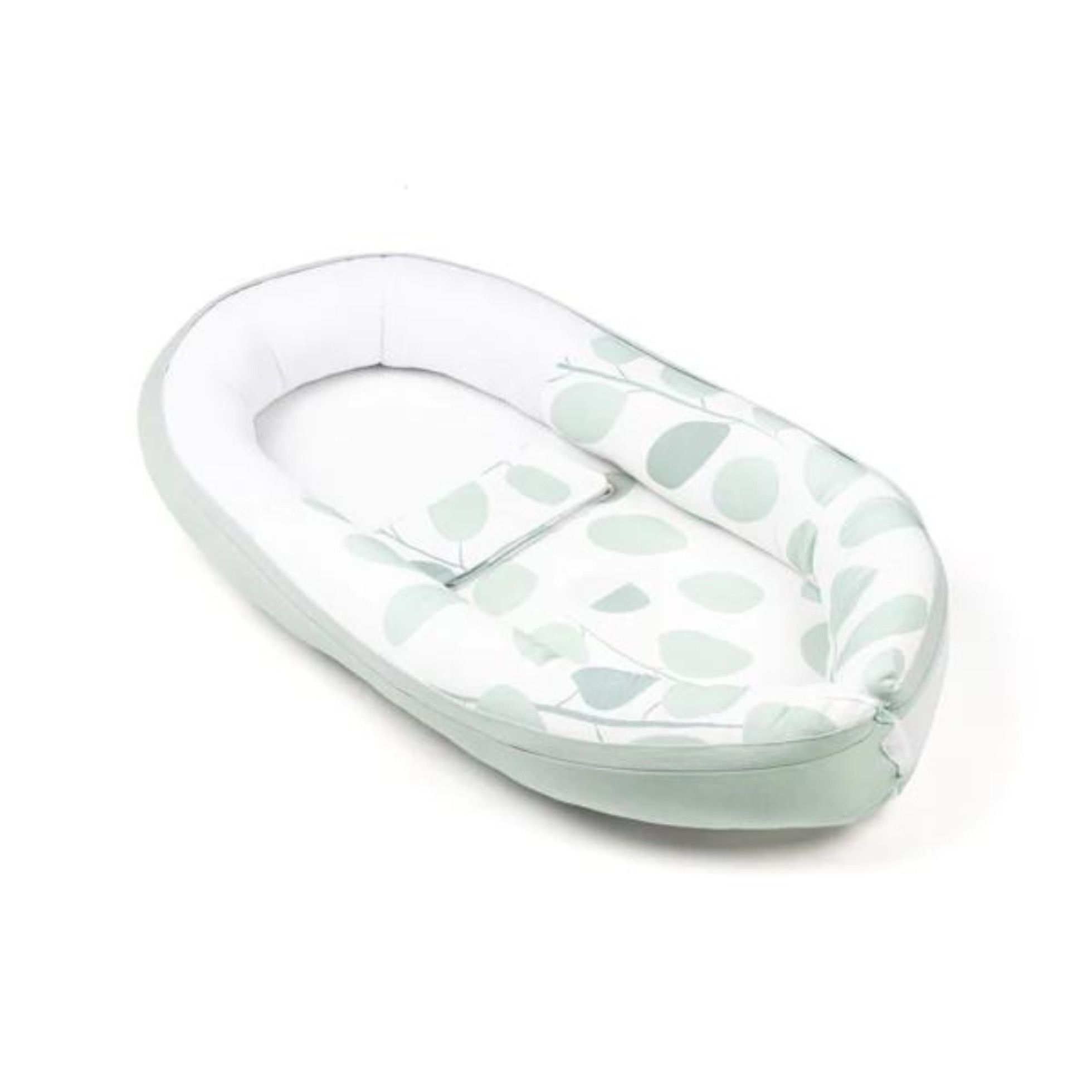 Baby Nest din bumbac organic Cocoon Leaves Aqua Green - Doomoo 1