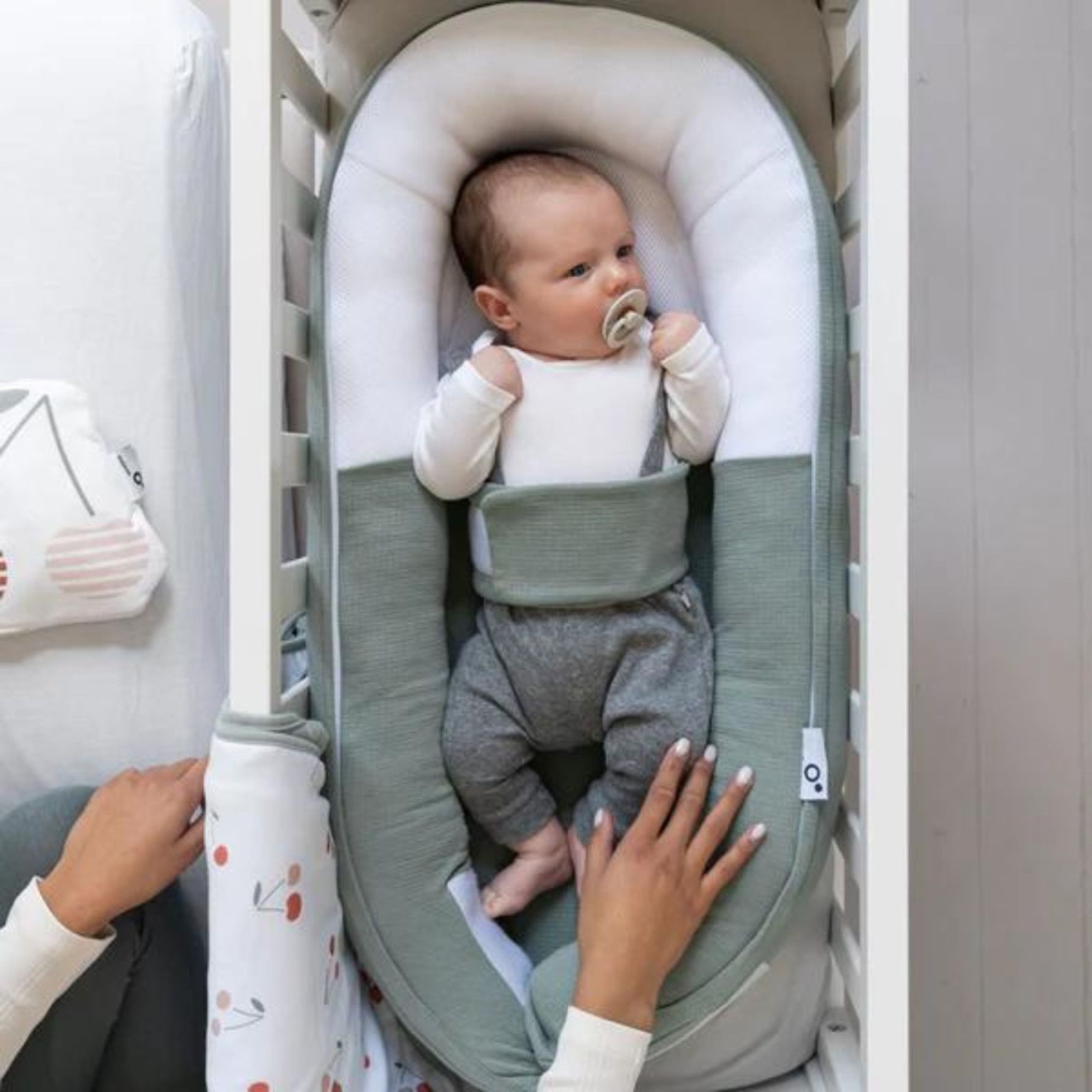 Baby Nest din bumbac organic Cocoon Tetra Jersey Green - Doomoo 4