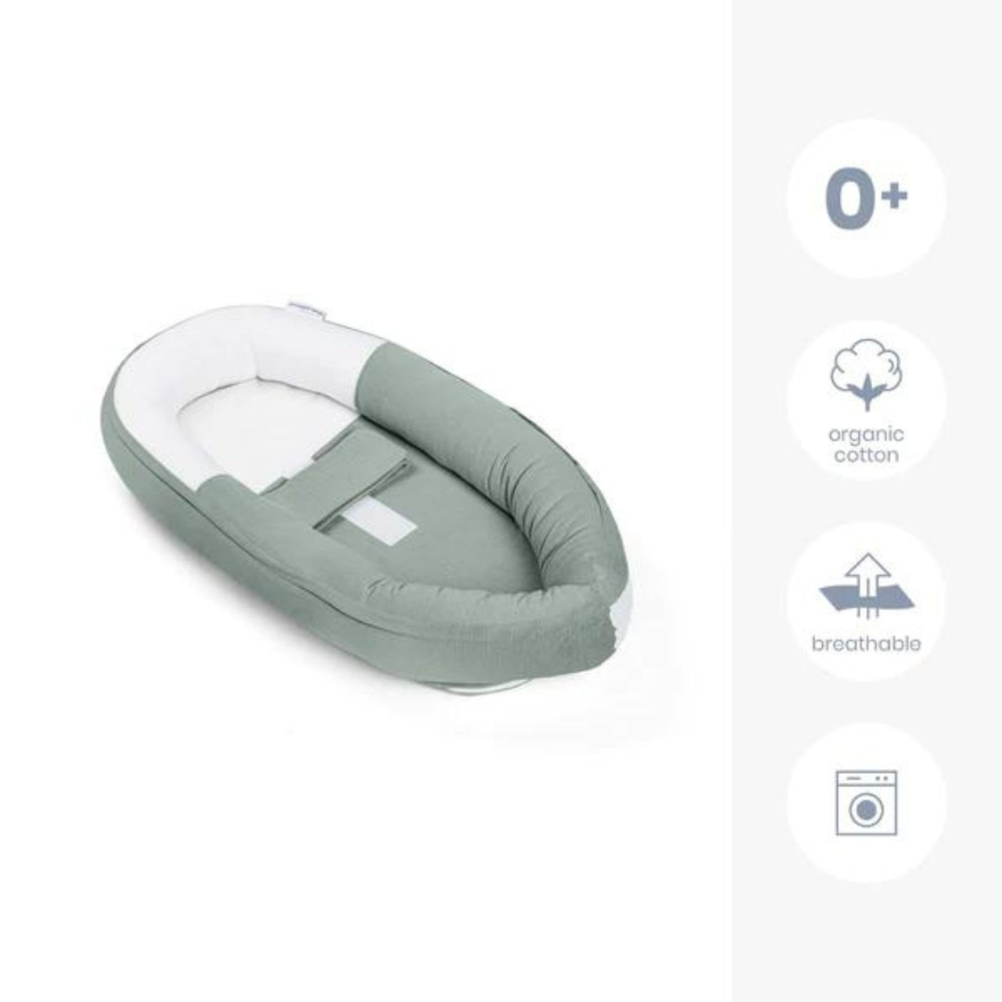 Baby Nest din bumbac organic Cocoon Tetra Jersey Green - Doomoo 2