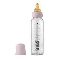 Set complet biberon din sticla anticolici 225 ml Dusky Lilac - BIBS