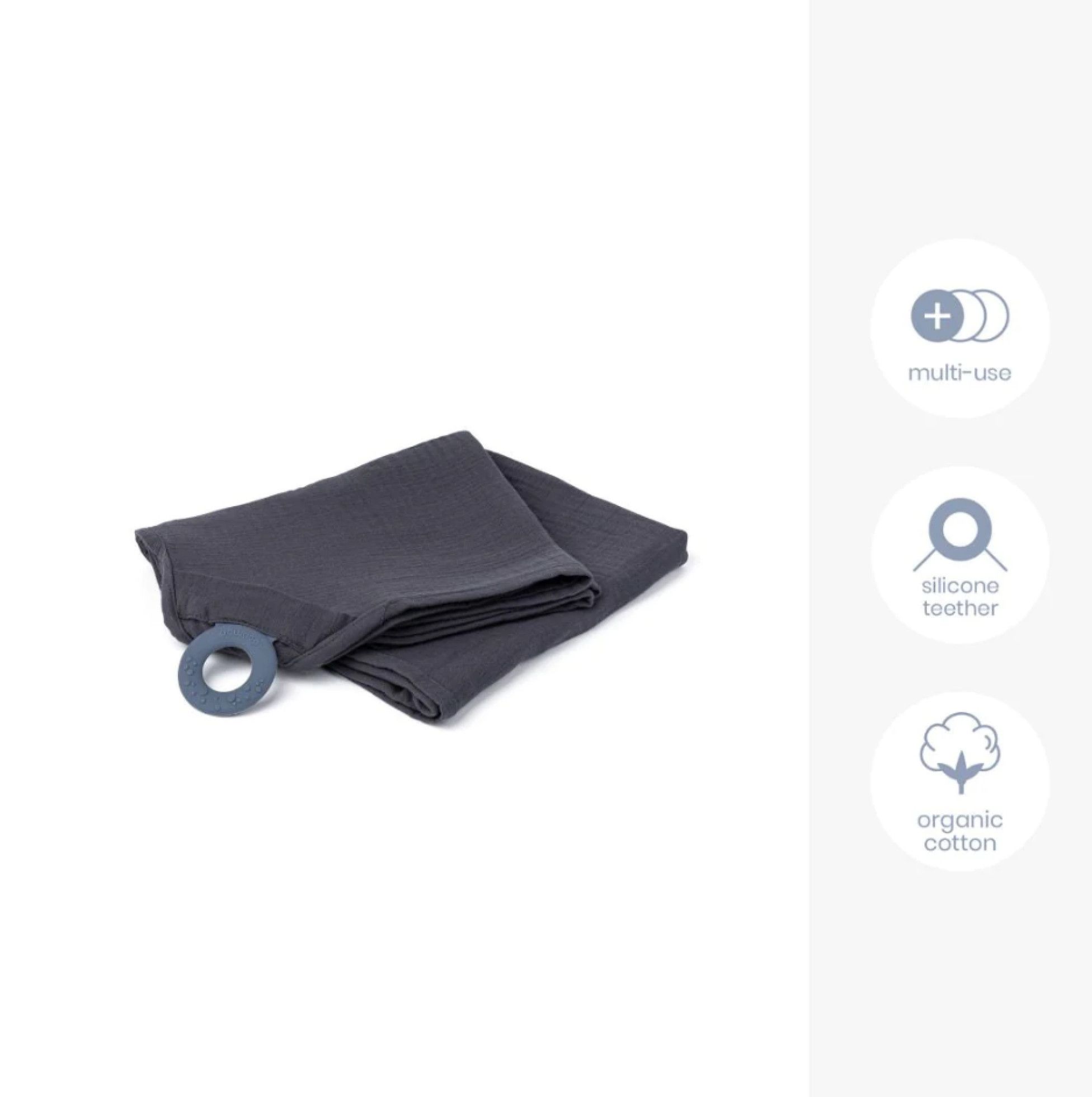Esarfa pentru alaptat multifunctionala din bumbac organic Mom’n Play Grey - Doomoo 2