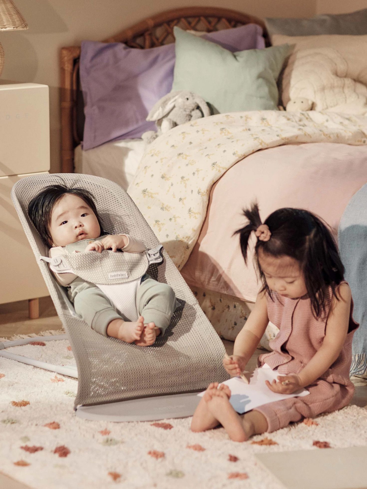 Balansoar Balance Soft Grey Beige/White Mesh  - BabyBjorn 7