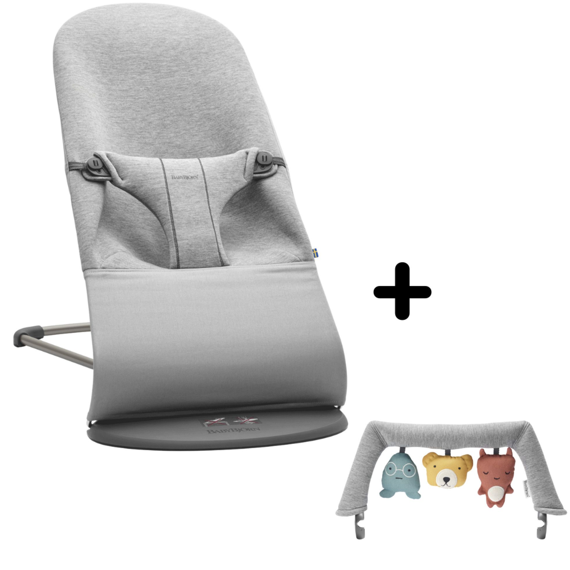 Balansoar Bliss Light Grey 3D Jersey, cu bara de jucarii inclusa - BabyBjorn 1