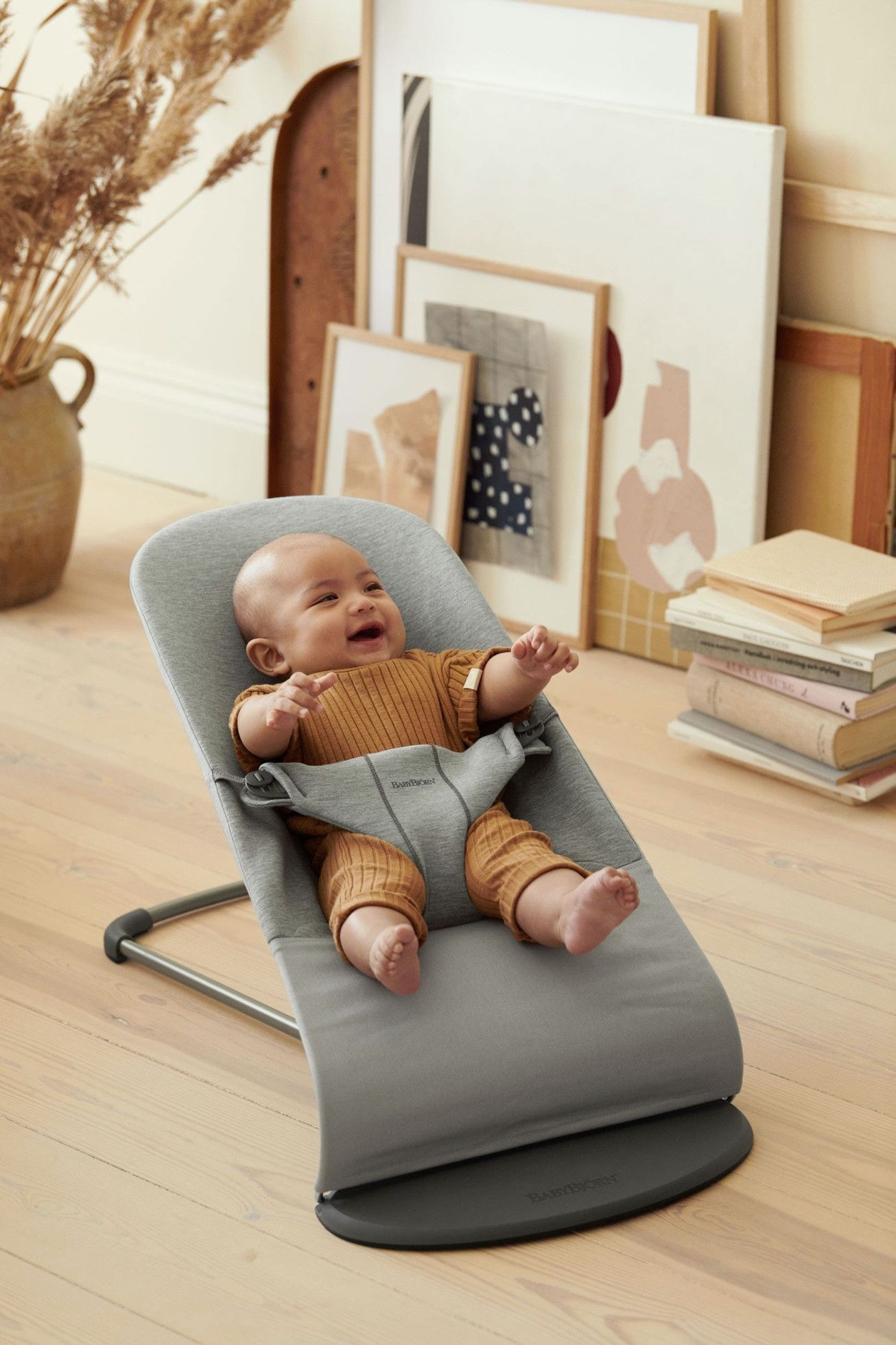 Balansoar Bliss Light Grey 3D Jersey, cu bara de jucarii inclusa - BabyBjorn 4