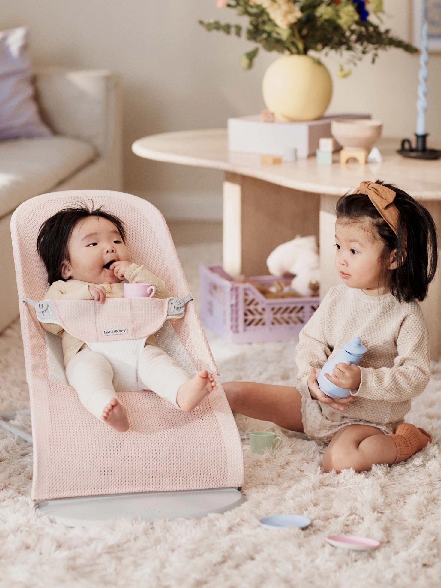 Balansoar Balance Soft Pearly Pink/White Mesh - BabyBjorn 4