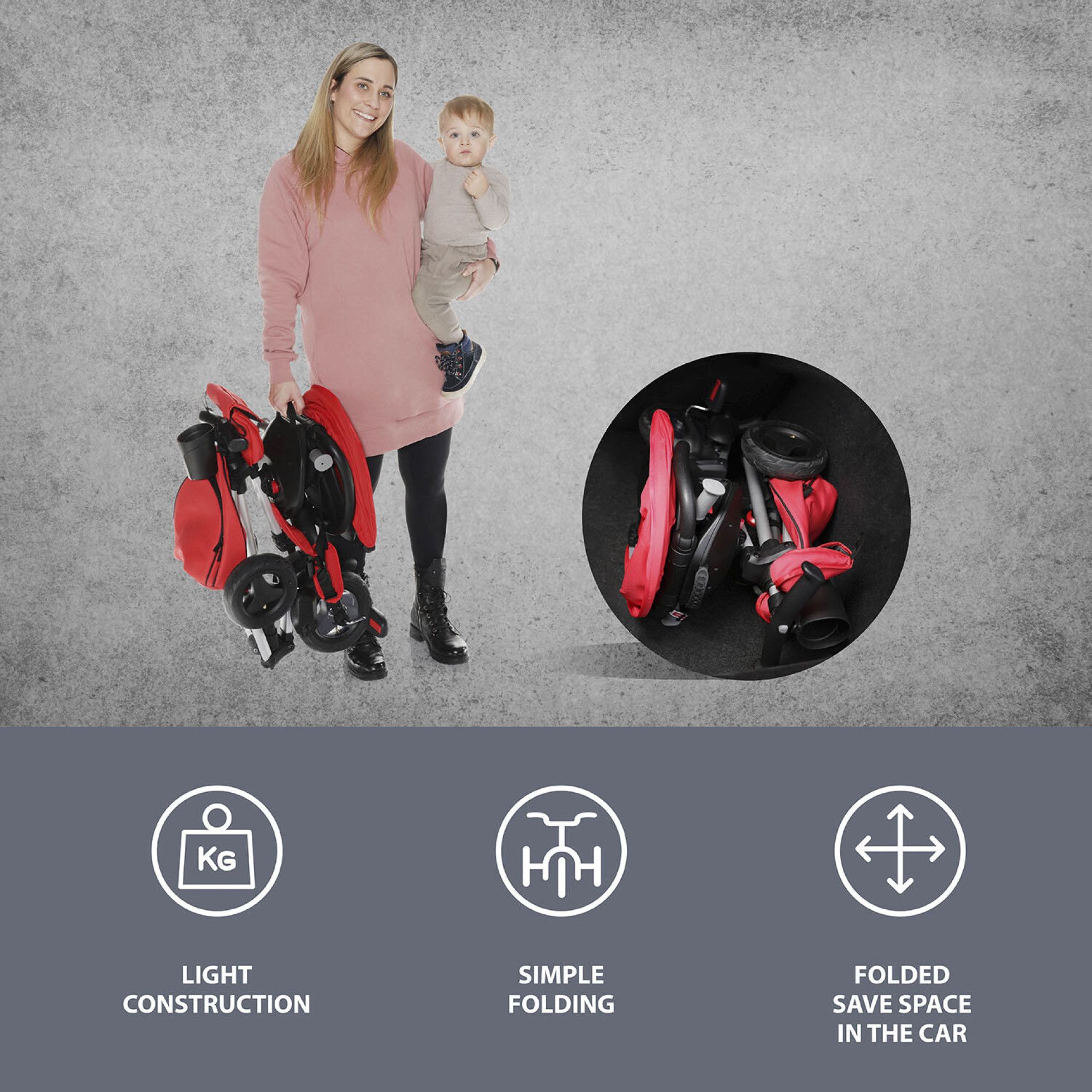 Tricicleta pliabila Nova Red - Zopa 9