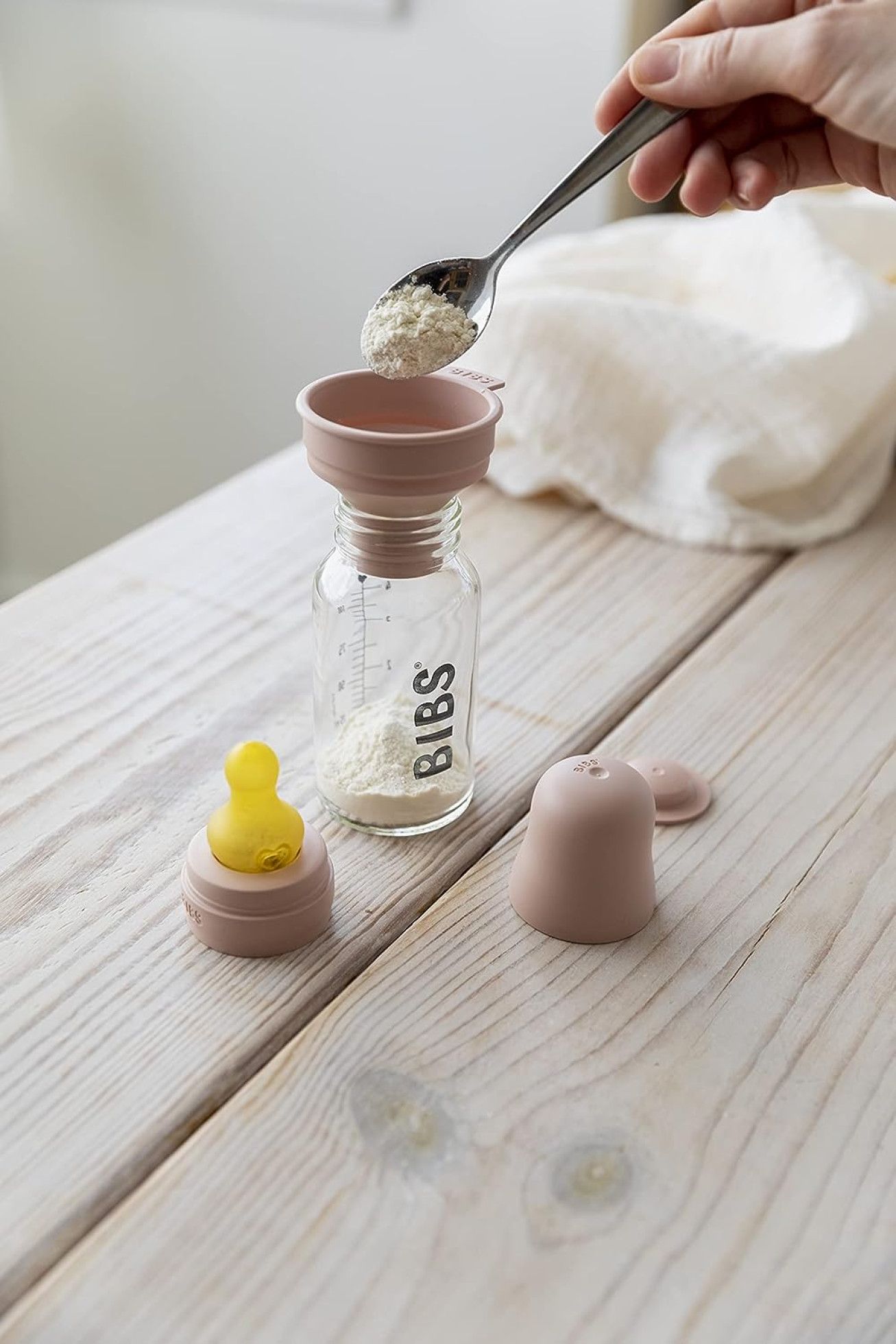 Set complet biberon din sticla anticolici 225 ml Ivory - BIBS 5