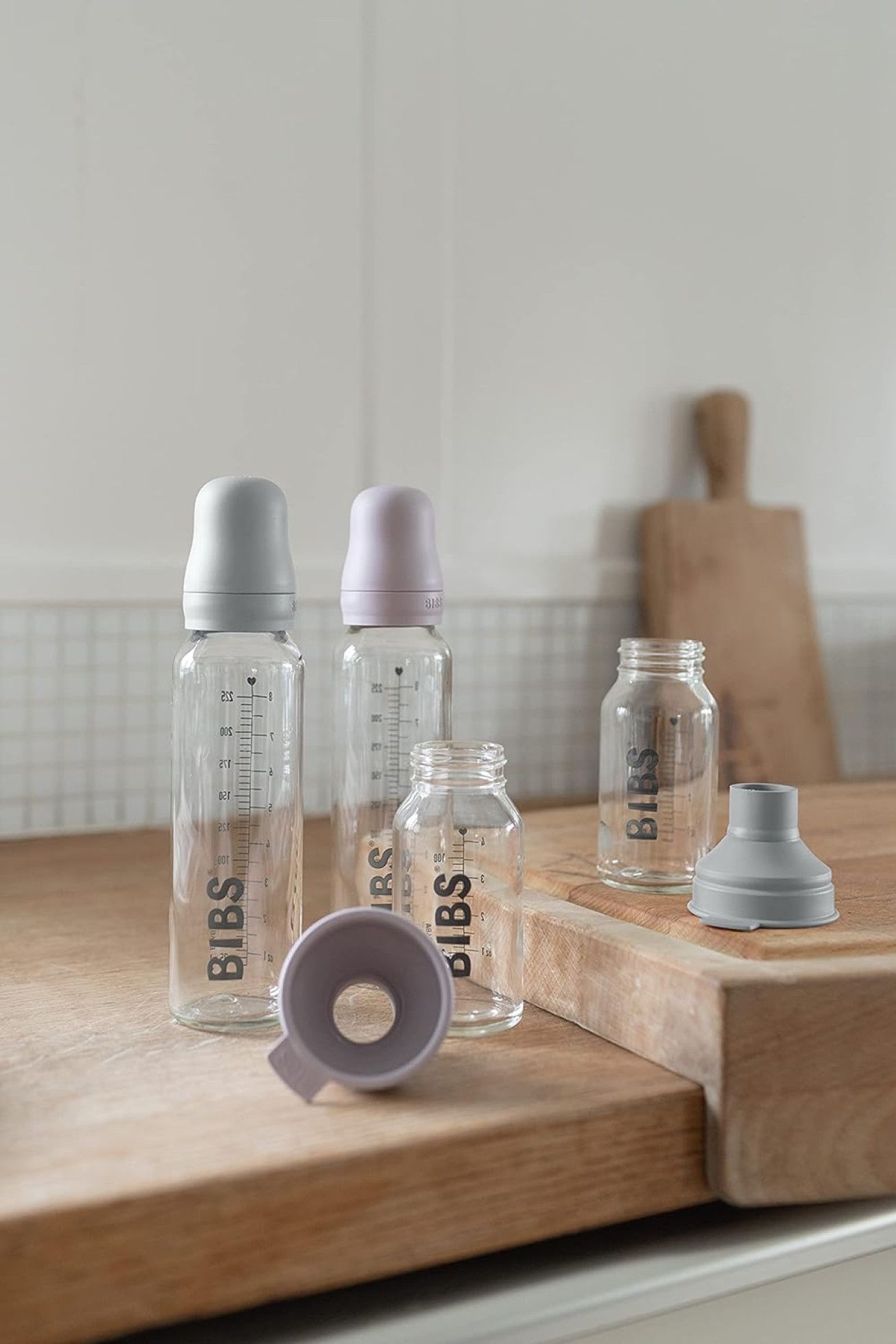 Set complet biberon din sticla anticolici 225 ml Ivory - BIBS 6