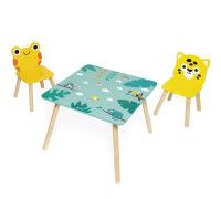 Set mobilier - masa cu doua scaune, Tropical - Janod