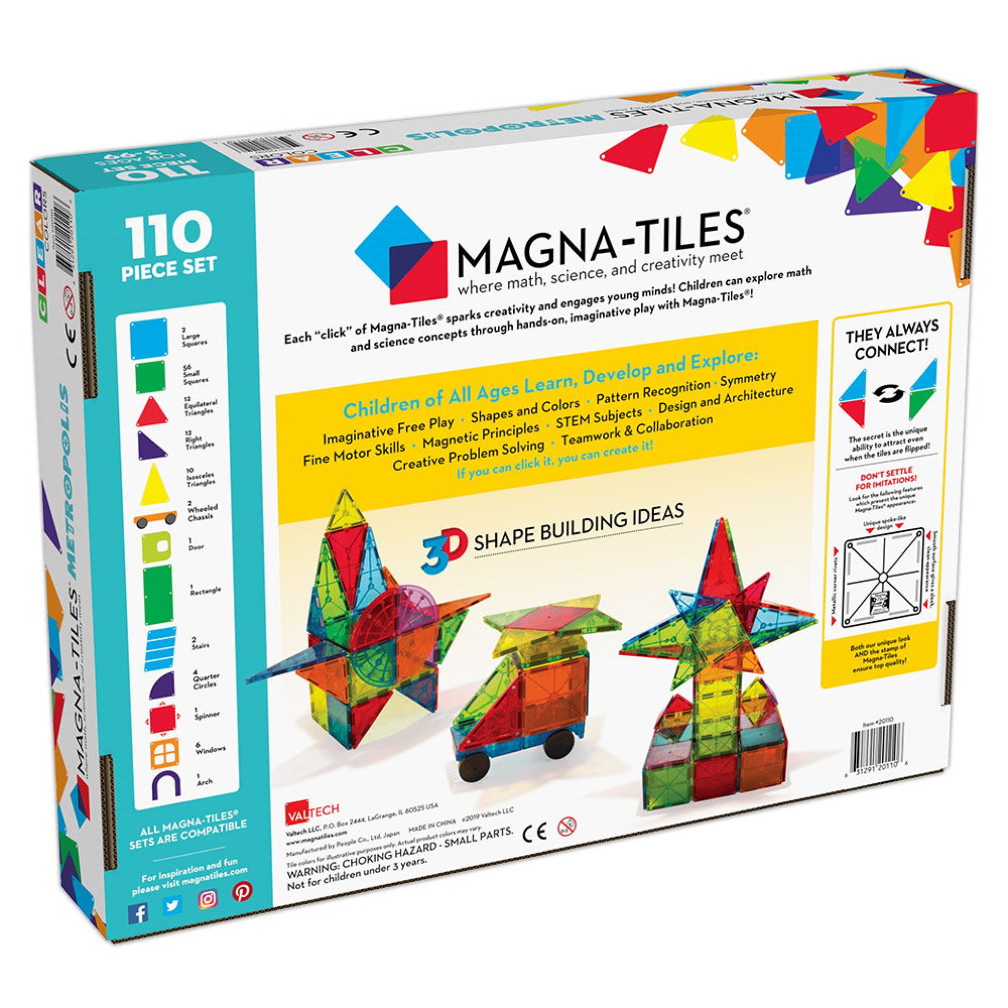 Set Magnetic Metropolis, 110 piese - Magna-Tiles 6