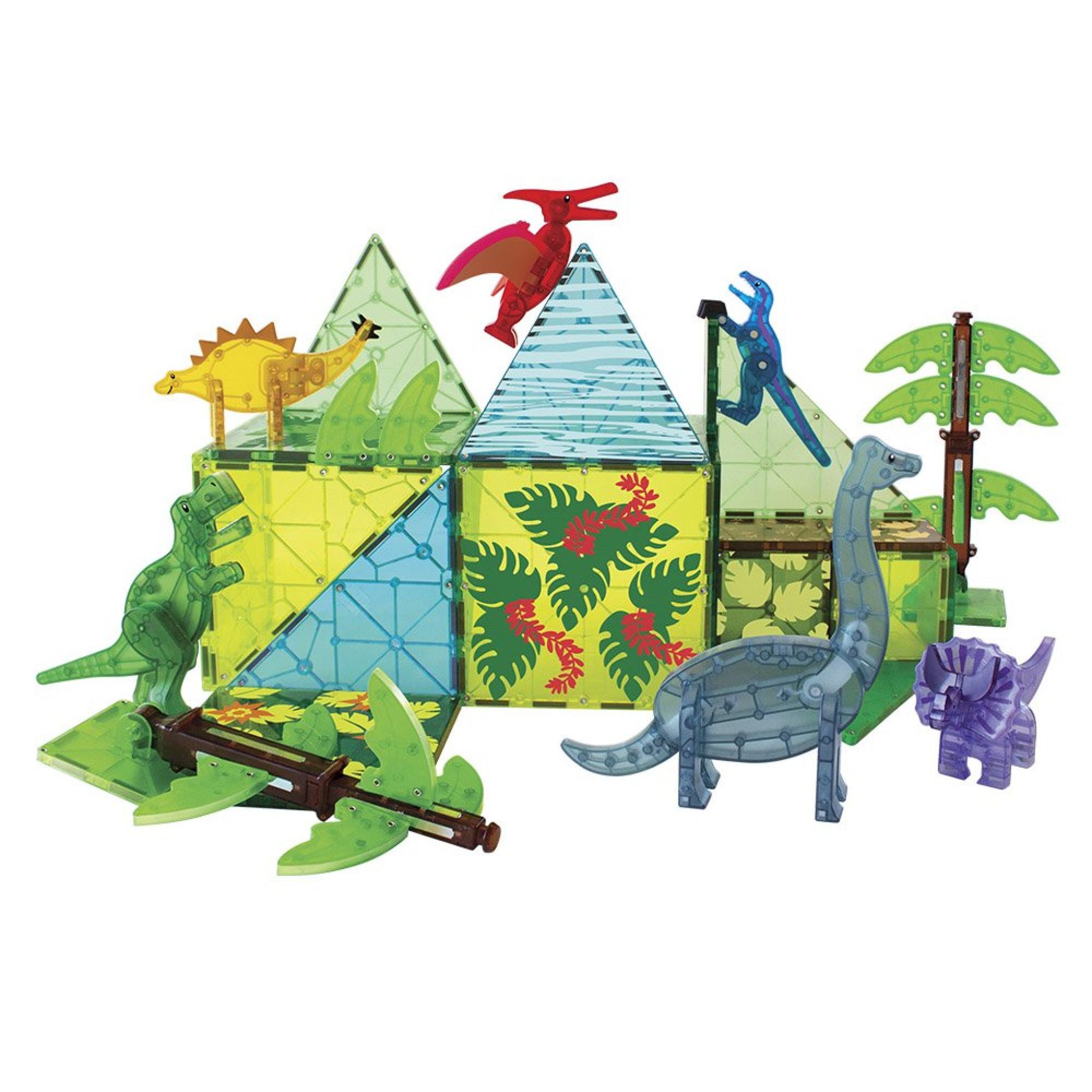 Set Magnetic Dino World XL, 50 de piese - Magna-Tiles 2