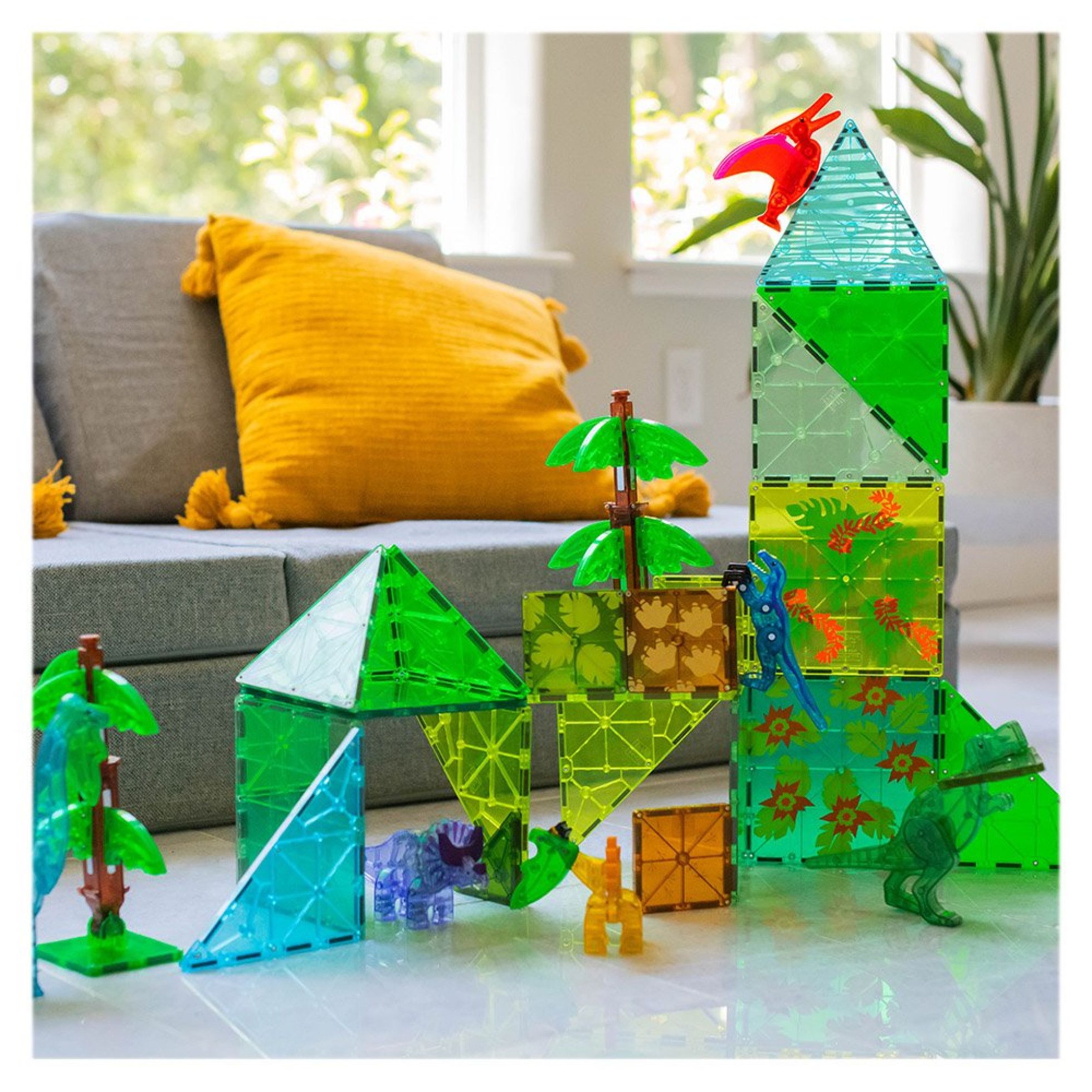 Set Magnetic Dino World XL, 50 de piese - Magna-Tiles 5