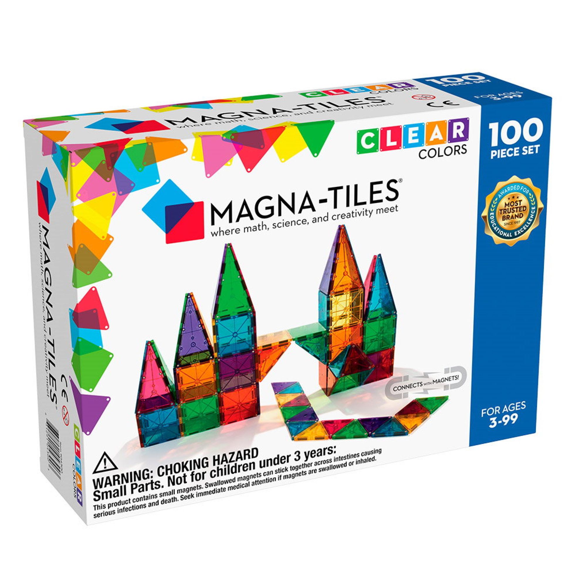 Set Magnetic Clear Colors, 100 piese - Magna-Tiles 1