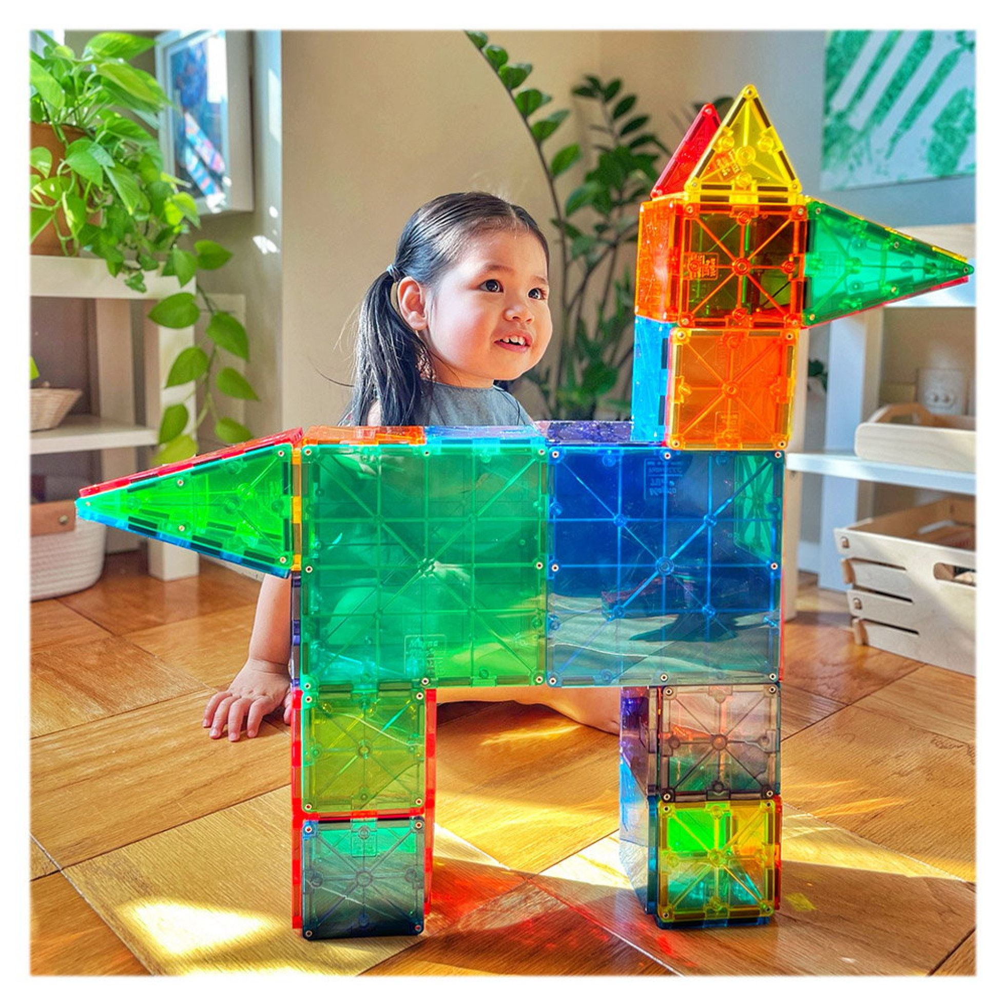 Set Magnetic Clear Colors, 100 piese - Magna-Tiles 5