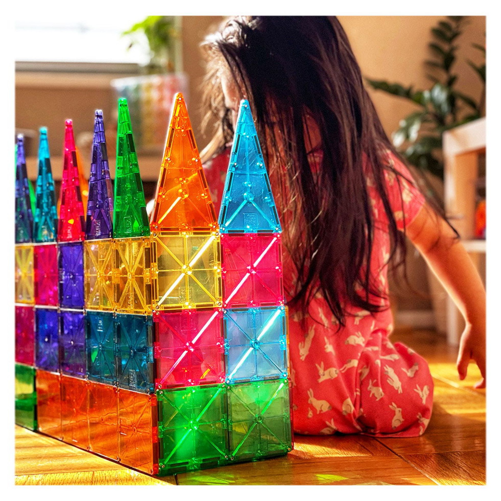 Set Magnetic Clear Colors, 100 piese - Magna-Tiles 6
