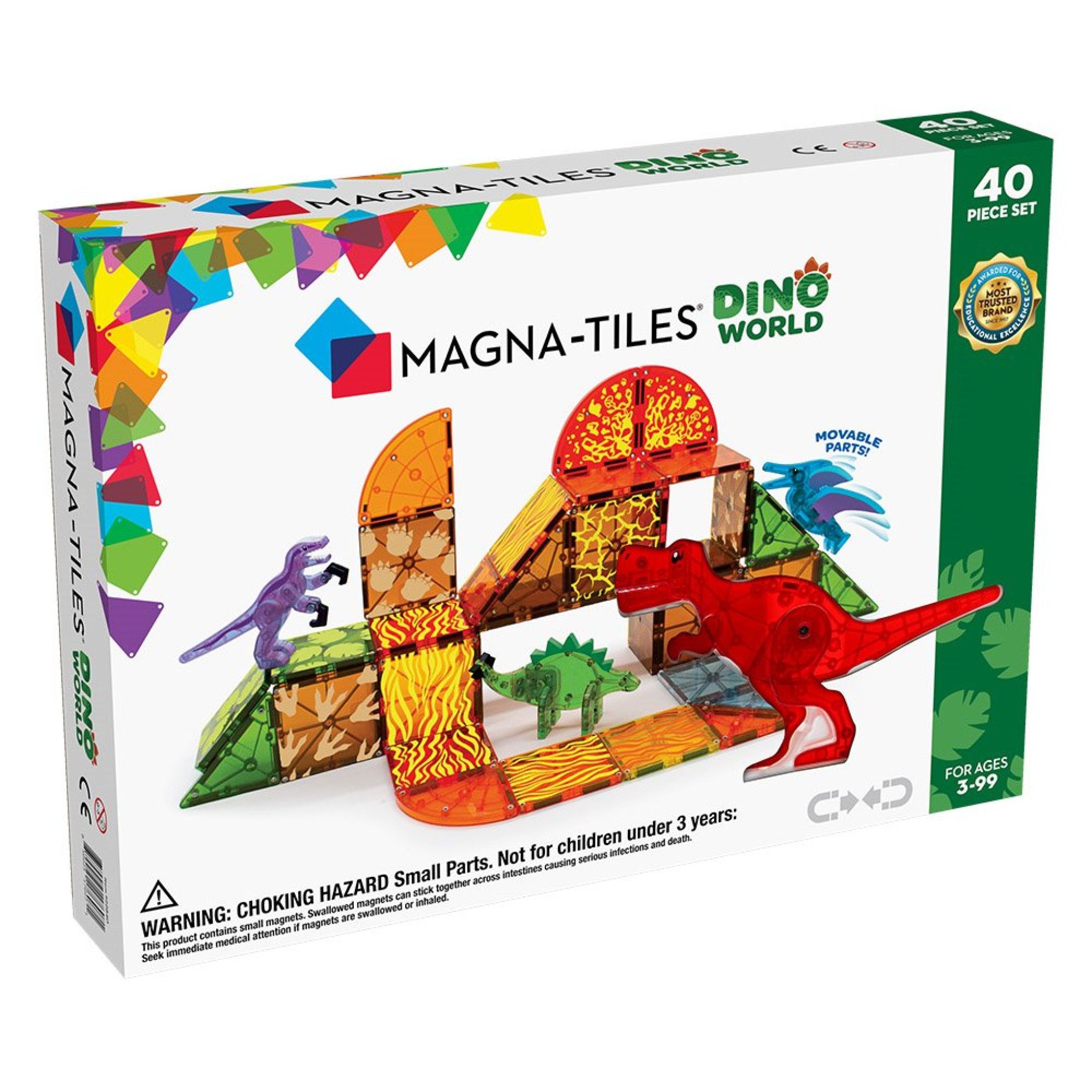 Set Magnetic Dino World, 40 de piese - Magna-Tiles 1