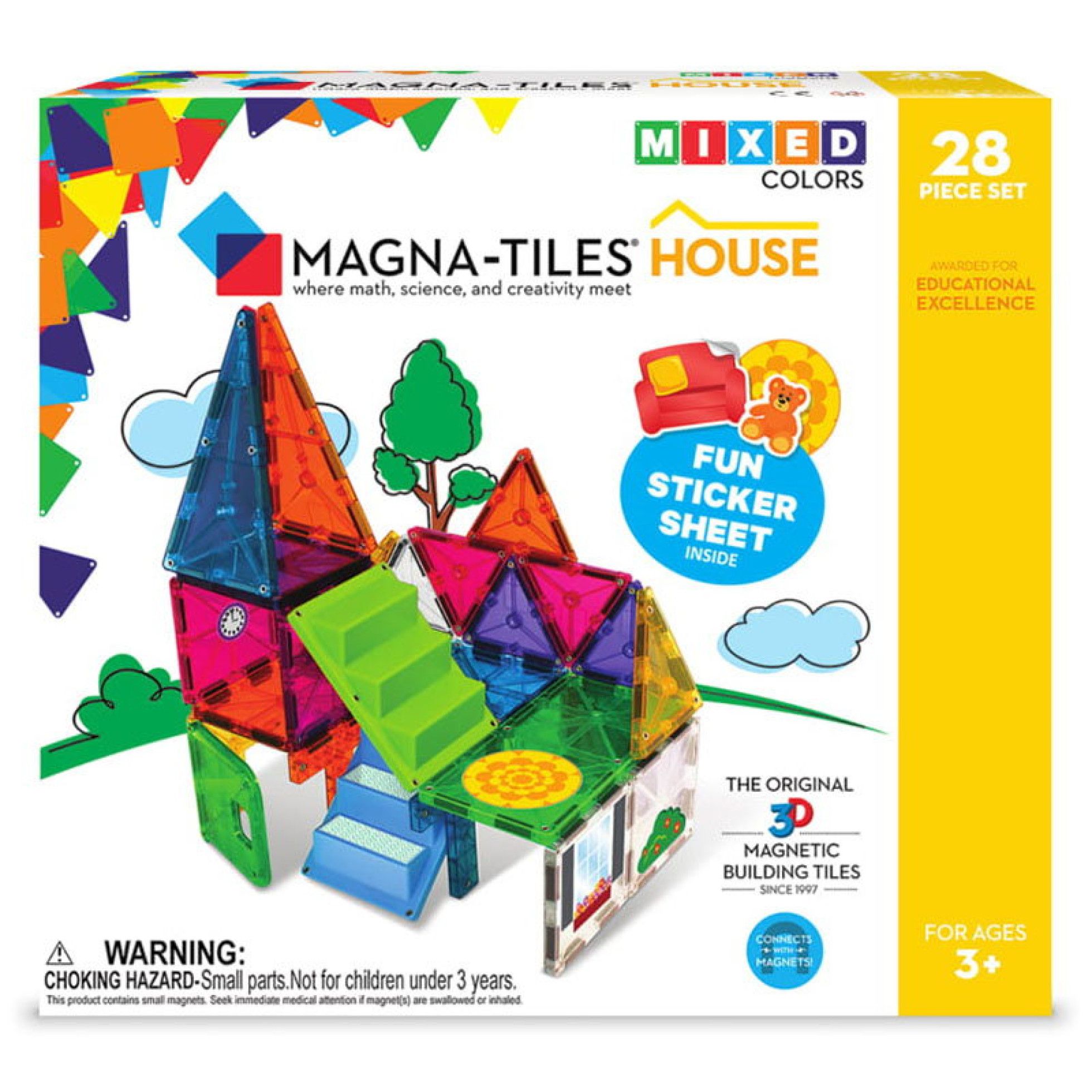 Set Magnetic House cu autocolante, 28 piese - Magna-Tiles 1