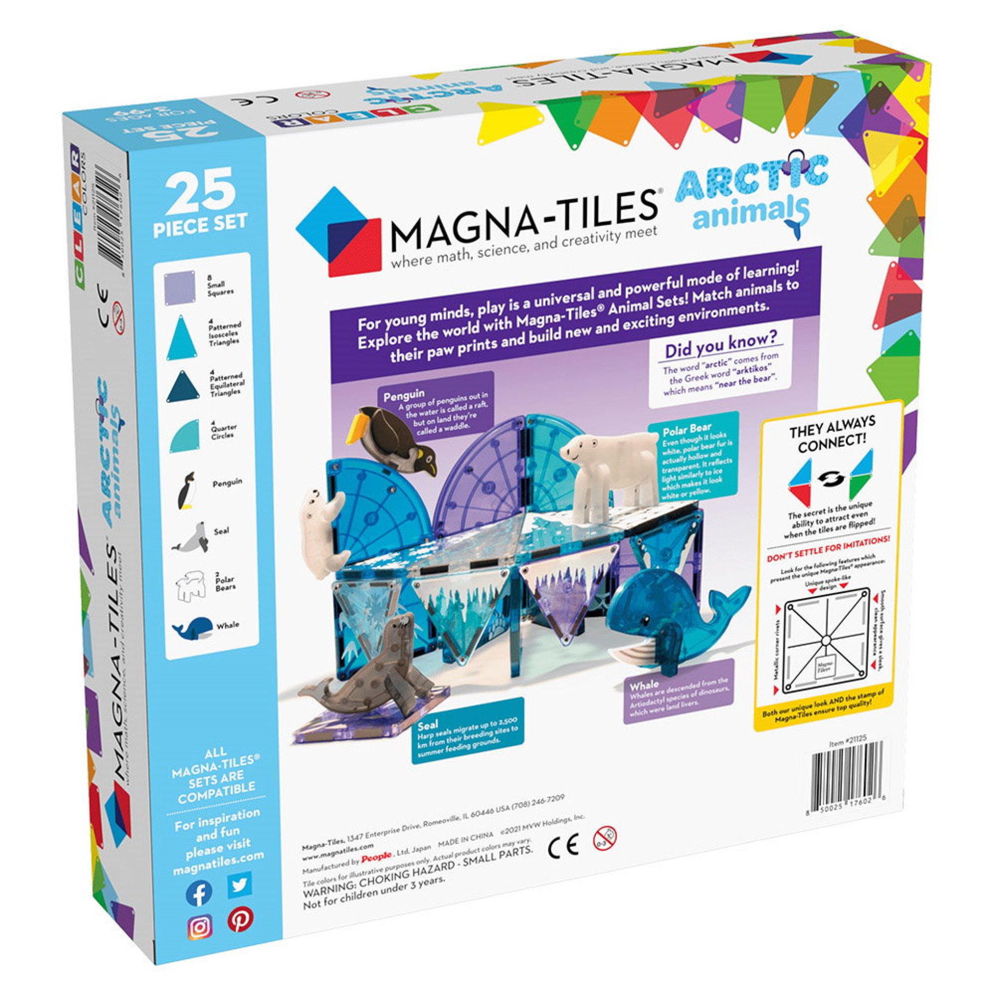 Set Magnetic Arctic Animals, 25 piese - Magna-Tiles 5