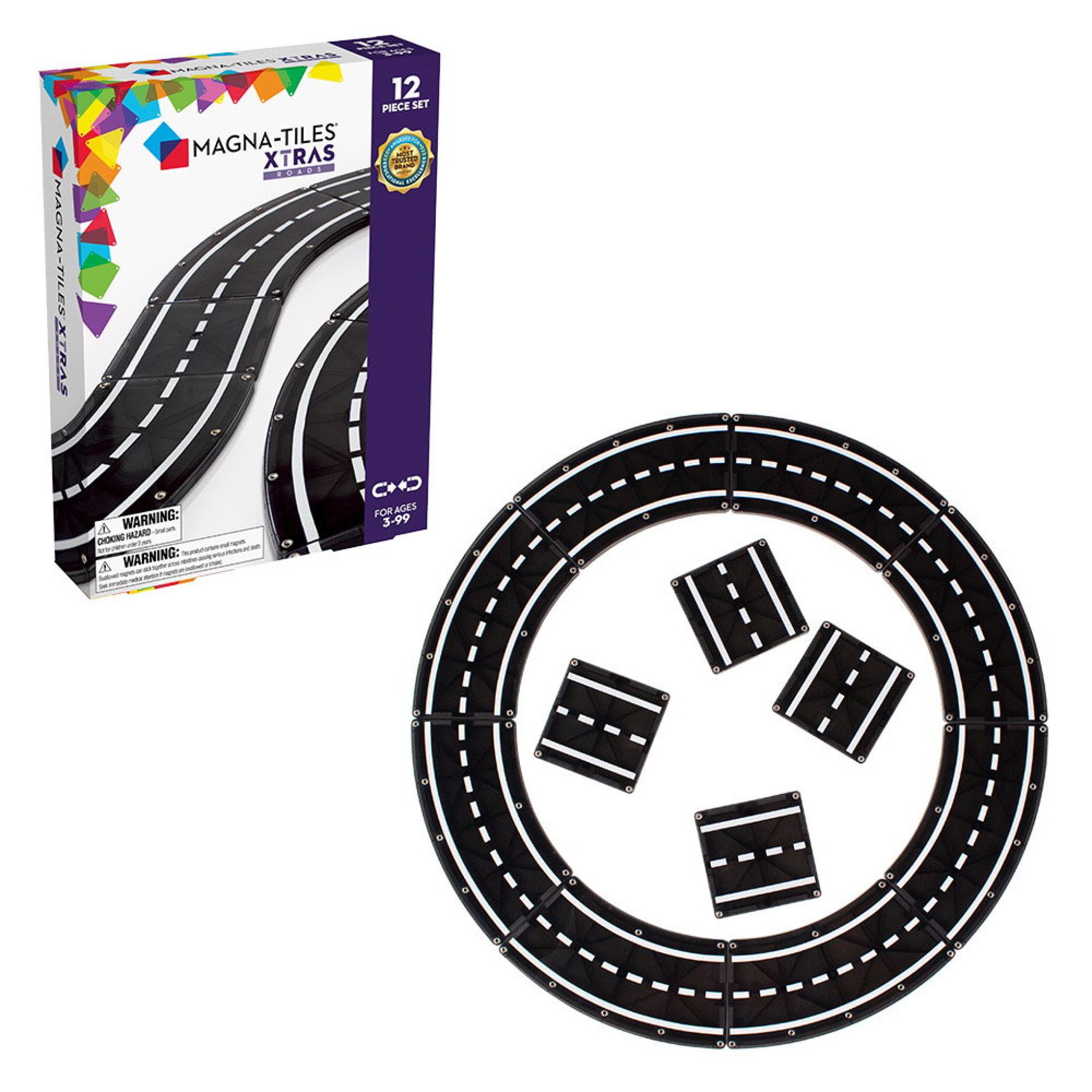 Set Magnetic XTRAS Roads, extensie 12 piese - Magna-Tiles 2
