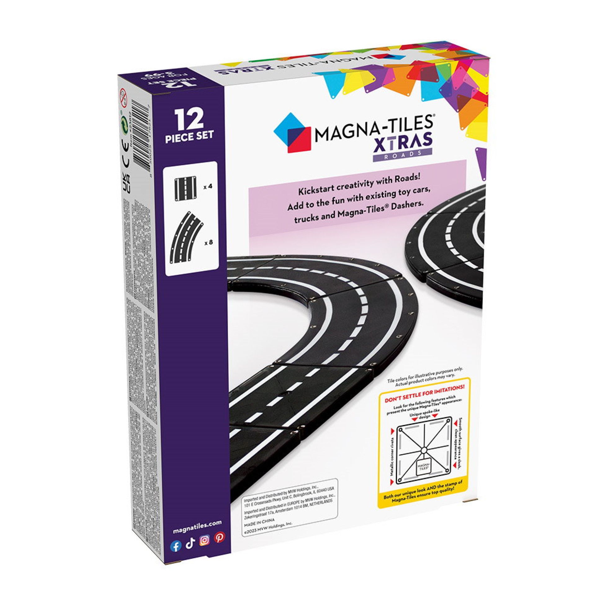 Set Magnetic XTRAS Roads, extensie 12 piese - Magna-Tiles 7