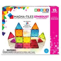 Set Magnetic Stardust cu sclipici si oglinzi, 15 piese - Magna-Tiles