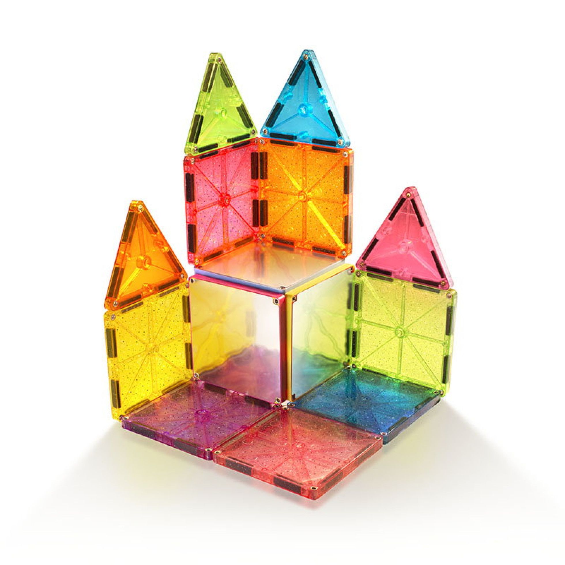 Set Magnetic Stardust cu sclipici si oglinzi, 15 piese - Magna-Tiles 3