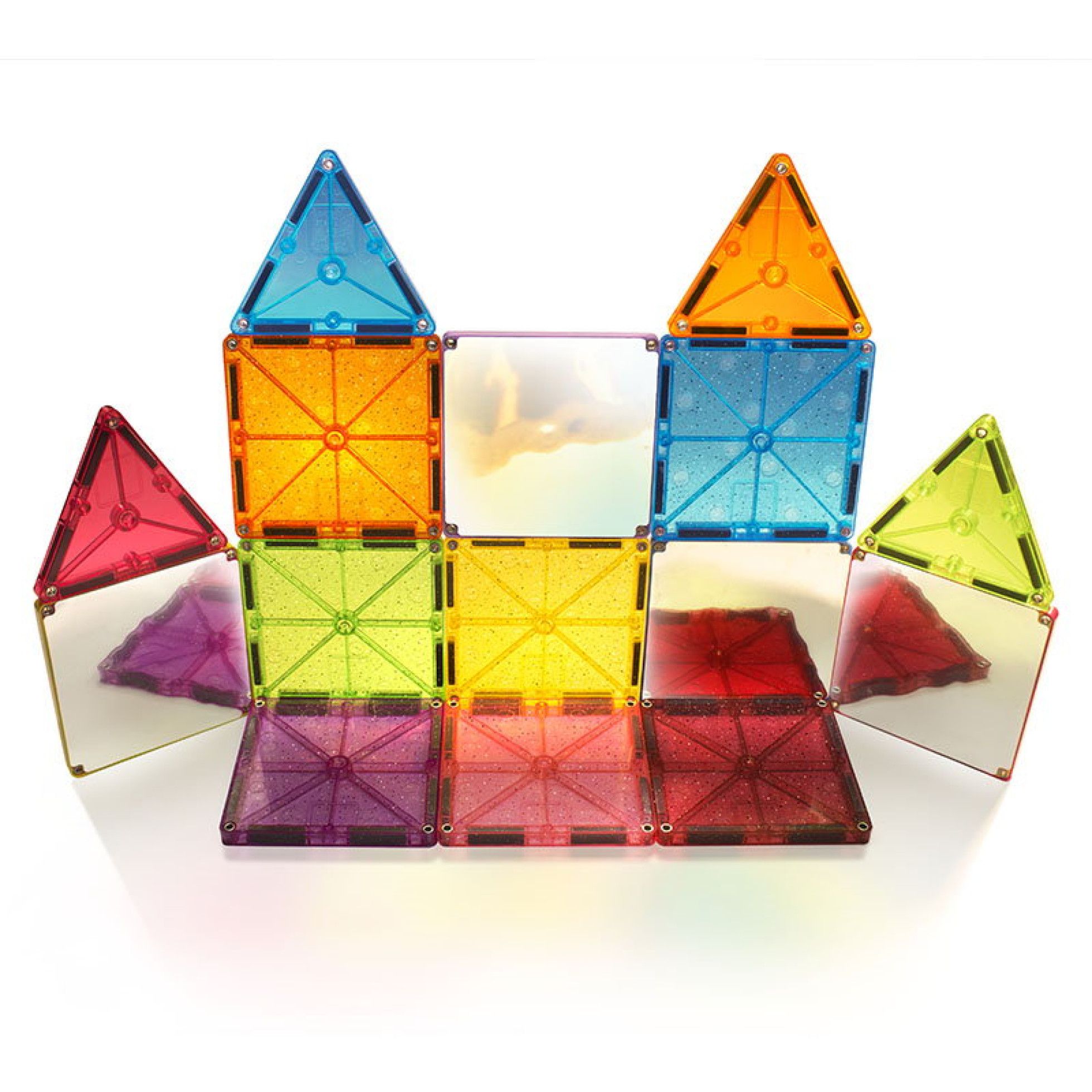 Set Magnetic Stardust cu sclipici si oglinzi, 15 piese - Magna-Tiles 4