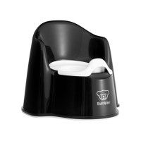 Olita cu protectie spate Potty Chair Black/White - BabyBjorn