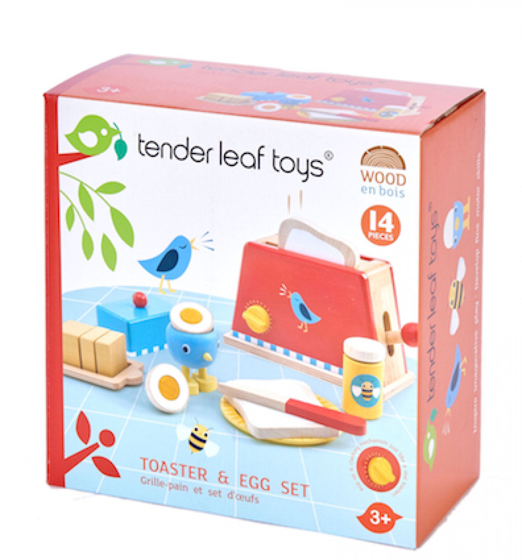 Set mic dejun cu prajitor de paine din lemn - Tender Leaf 3